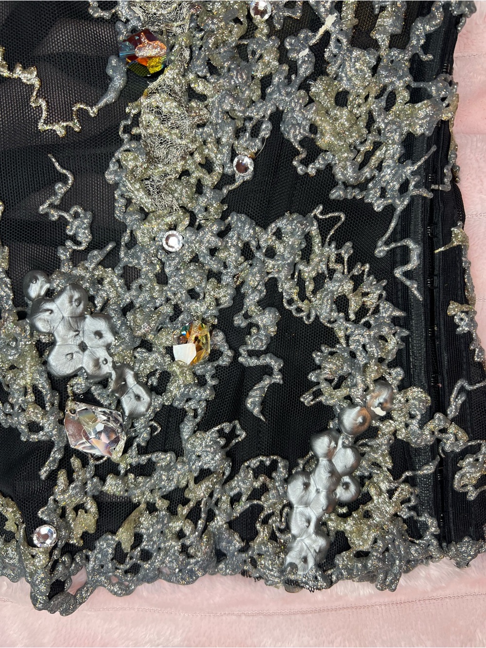 Ema Savahl One of a Kind Corset Top Swarovski Crystal Hand Painted Couture NWT - Picture 12 of 17